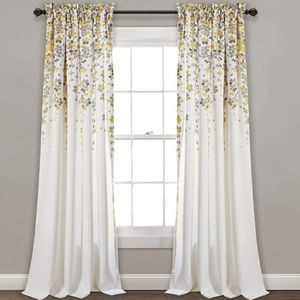 Half Moon Weeping Flowers Curtain Set